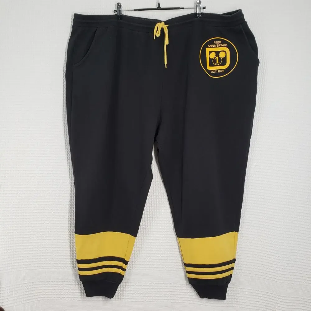 Walt Disney World 50th Vault Collection Sweatpants Jogger Womens 2X Black Lounge